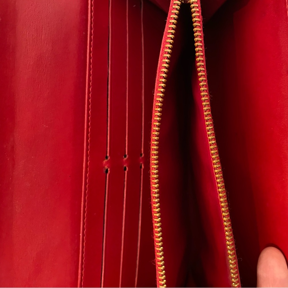 685208N Louis Vuitton Wallet Long Porte Feuille Sarah Rouge Monogram Vernis - Picture 6 of 7